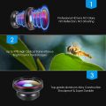Phone Camera Lens, 0.6X Super Wide Angle Lens, 4K HD Super 15X Macro Lens,  Fish Eye Lens  180* 2 in 1, 2Clip-On Cell Phone Lens Attachment Kit for iPhone, Samsung, PC, Other Smartphones.. 
