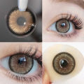ZEBF--UYAAI Color Contact Lenses Gray Blue Brown Natural Two-piece Color Lens Eyes for Yearly Use. 