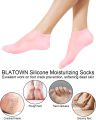 1 pair Silicone Elastic Moisturizing Foot Socks, Spa Massage Moisturizing Gel Socks for Dry Cracked Feet. 