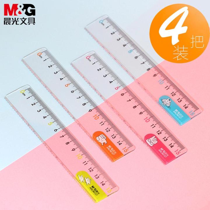 Heart Tele Ruler Chenguang ruler 15cm with wave line 20cm transparent plastic ruler ...