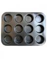12 Cupcake Baking Tray - Grey. 