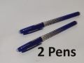 Pack of 2 Pens, M$G i-Erase-II 0.7mm Gel Pen, Eraser on Cap, Blue ink, Plastic Body with Rubber Grip. 