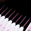 8pcs Plastic Handle Floral Aluminium Crochet Hooks-KS. 