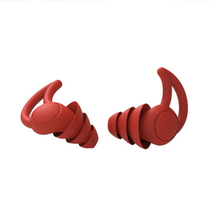 1Pair Soft Silicone Ear Plugs Tapered Travel Noise Reduction Earplugs Sleep Sound Insulation Ear Protector 2/3 Layers GO