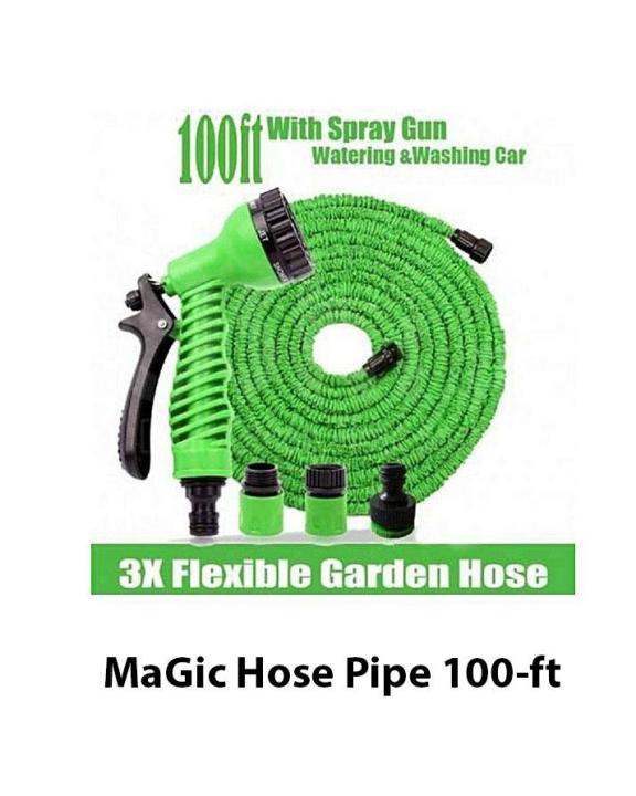 Magic Hose Heat-resistant Garden Expandable Multifunction Water Hose Pipe Paip Piping BLUE GREEN 100FT