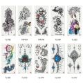 10 Sheets Large Tattoos Temporary Gergeous Body Tattoos Art Stickers For Women Girls 3D Realistic Chest Arm Scar. 