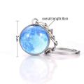 Full Moon Keychain Earth Solar System Planet Nebula Sphere Crystal Ball Glass Double Side Pendant Astronomy Space Jewelry Gift. 