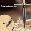 Hand Reamer Tool, Tapered Reamer Set, 3-13mm(1/8In-1/2In) & 5-16mm((In-5/8In) Bridge Pin Hole Handle Tapered Reamers Easy Install. 