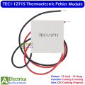 TEC1-12715 Peltier Module 12V 15A High Power Thermoelectric Cooler Cooling Plate for DIY Projects by Electrica. 