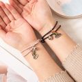 Men Women Gift Friendship Charms Handmade Elastic Rope Ins Accessories 2Pcs/Set Lovely Girl Rainbow Best Friend Bracelet. 