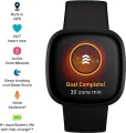 Fitbit Versa 3 Health & Fitness Smartwatch with GPS, 24/7 Heart Rate, Alexa Built-in,  Black/Black, One Size (S & L Bands Included). 