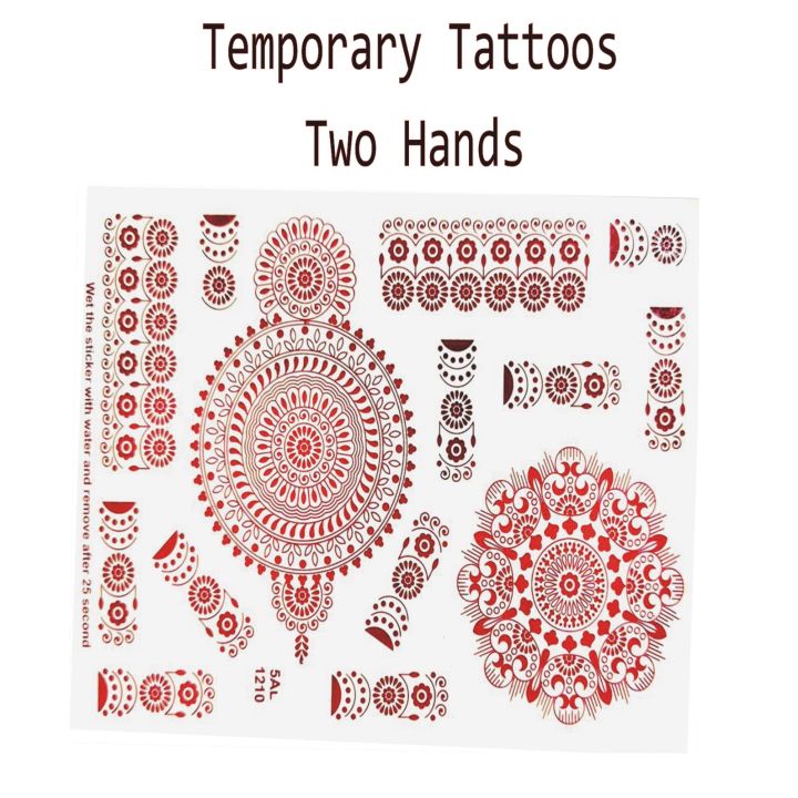 Waterproof Mehndi Stickers Temporary Tattoos, Henna Sticker and Stencils