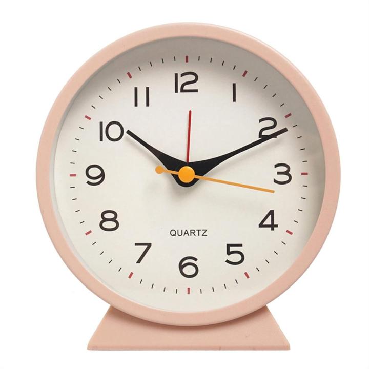 4.5 Inch Battery Operated Antique Retro Alarm Clock,with Light(Pink)