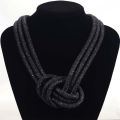 Miasol Fashion Handmade Rhinestone Necklaces WithTtiny Resin Crystal Necklace For Women Gifts Big Knot Crystal Necklaces N1428. 