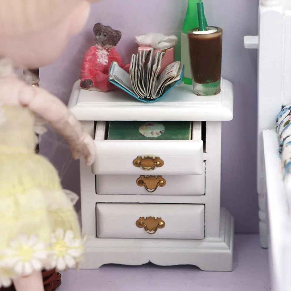 Dollshouse Bedside Furniture Dollhouse Furniture Dollhouse Decor