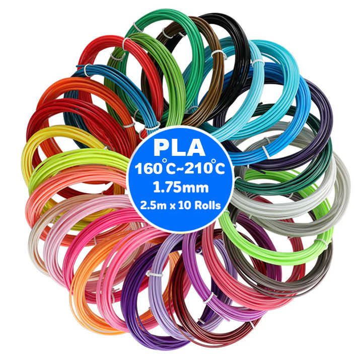 1.75mm PLA Filament 3D Pen Wire For 3Doodler Pen 3D Filament For Realistic Printing Educational 3D Pen Wire For Home Art Activity Set (2.5m lenght)1.75mm PLA Filament