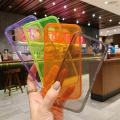 Fluorescent Color Neon Clear Phone Case For iPhone 13 12 11 Pro Max XS Max XR X 7 8 Plus Soft TPU Shockproof Phone Back Cover. 