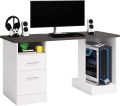 Home Office Gaming Desk, Modern Design ,study table L: 48.06" x W: 23.47" x H: 29.96", White Finish. 