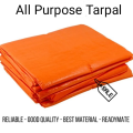 Heavy Duty Waterproof Tarpaulin Sheet | Tirpal for All-Weather Protection | Durable & Tear-Resistant Cover | Multipurpose Use - Camping, Outdoor, Orange. 