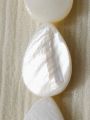 7, 10pcs Natural Flat Droplet White Mother of Pearl Sea Shell Beads for Crafting - DIY Crafting Elegant Jewelry Making Supplies. 
