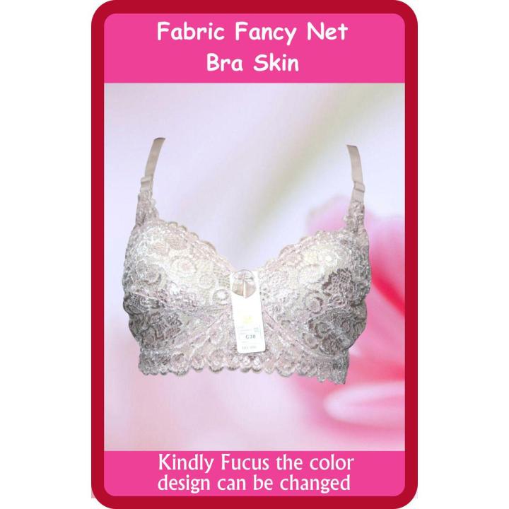 Women Imported Fabric Fancy Net Bra Skin  Undergarments for woman