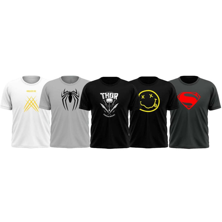 Pack of 5 super hero MARVEL printed premium T-shirts