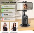 [RMG] 360° Rotation Face Tracking Tripod with Remote: Foldable Auto Face Tracking Phone Holder for Video Vlog Live Stream, Gesture Control, No App Required. 
