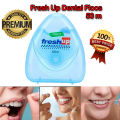 50M Dental Floss - Micro Wax Peppermint flavor Mint Flavor Flosser - Interdental Brush portable oral hygiene care - Freshup flat clean teeth wire Flossier - 50 Meter Best quality floss wire. 