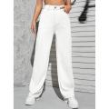 Women White Denim Jeans Straight Fit For Girls | High Waisted. 