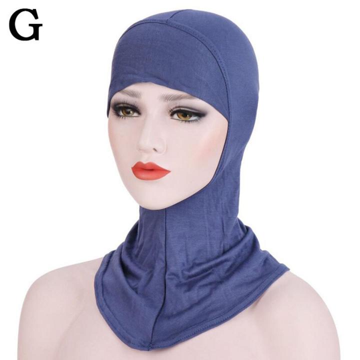 Women Lady Head Cover Cotton Muslim Headscarf Inner Hijab Caps Islamic Underscarf Hijab Scarf Wrap Neck Hat Cap Bonnet Hat