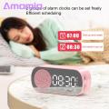 Amamia wireless speaker touch screen buttons Bluetooth-compatible5.0 Sound Box Clock Dual Alarm. 