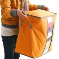 Bamboo Charcoal Clothing Organizer Bags, Foldable Storage Zipper Bag, Large Durable Closet Storage Boxes Case Container for Dresses Quilt Season Items Storage. 