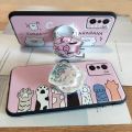 Back Cover TPU Phone Case For OPPO A55S 5G Japan Rotatable stand Kickstand Durable quicksand phone lens protection cute. 