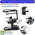 TE-803 2.5x/4x/16x USB Auxiliary Clip Welding Magnifying Glass 16 LED Hand Soldering Solder Iron Stand Holder Station Magnifier by Electrica. 