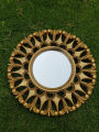 Elegant 3-Piece Golden Decorative Wall Mirror Set for Home Room Decor. 