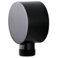 Wall Supply Elbow,Brass Round Wall Mount Shower Hose Connector Accessories G1/2Inch Water Outlet for Shower-Black. 