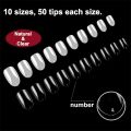 20Pcs Short Oval Artificial Full Cover Round Thin Natural Nails Tips. 