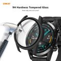 For Huawei Watch GT 2 46mm ENKAY Hat-Prince ENK-AC8202 Full Coverage PC Frosted Case + 9H Tempered Glass Protector(Pink). 