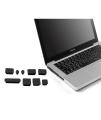 13 Pieces Set of Silicone Anti-dust Plug Port Covers for Laptop/Notebook – Black. 