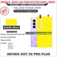 Infinix Hot 50 PRO PLUS full Back 360 Protection skin wrap with sides and camera protection premium quality full cover. 
