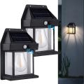 Solar Wall Lights Outdoor, Wireless Dusk to Dawn Porch Lights Fixture, Solar Wall Lantern with 3 Modes & Motion Sensor, Waterproof Exterior Lighting with Clear Panel for Entryway. 