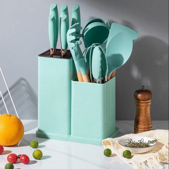 19PCS%20Silicone%20Kitchenware%20Cooking%20Utensils%20Set%20Random%20Colours%20Non-stick%20Cookware%20Spatula%20Kit%20Heat%20Resistant%20Wooden%20Handle%20Kitchen%20Cooking%20Tool%20-%20Image%203