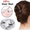 New 10Pc 30/50/60cm Ultra Fine Inviible Hairnet for Women Girl Elaticity Black Meh Hair Net Durable Edge Bun Cover Durable Headdre. 