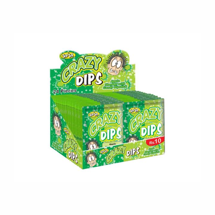 JoJo Crazy Dips (24 Pieces) with Candy Dipstick Rs.10 Apple