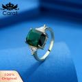 Carat Finger Ring Simple Styles Faux Emerald Gems Ring Bridal Jewelry Gift. 