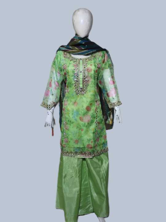 Women's%203Pc%20Digital%20Printed%20Stitched%20Organza%20Mirror%20work%20&%20Silk%20Flapper%20-%20Image%202