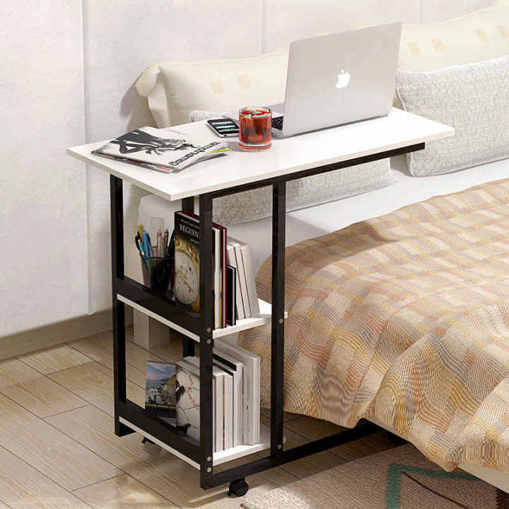 Laptop Stand, Laptop Table, Study Table, Bedside Laptop Table, Side Table, Computer Table with Storage Shelves to work on Bed, Sofa, Chairs, Home Study Table, Writing Table, Laptop Stand Perfect for gift for your loves ones