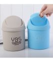 1Pcs Mini Table Desk Dustbin Household Shake Lid Type Waste Bin Garbage Trash for Car Office Home Kitchen and Study Table - Multi. 