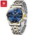 OLEVS Watch For Men Sale Original With Box Waterproof 2024 New Style Stainless Steel Strap Quartz Chronograph Luminous Calendar Wristwatch 5529. 