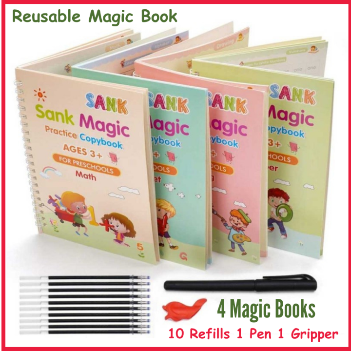 Sank%20Magic%20Practice%20Copybook%20(4%20Books%20+%20Magic%20Pen%20&%2010%20Ink%20Refills)%20Sank%20Magic%20Book%20for%20Montessori%20Children%20Tracing%20Handwriting%20First%20Preschool%20Baby%20Learning%20Books%20for%20Kids%20-%20Image%202